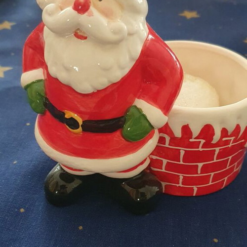 Christmas ceramic decoration with space for sweets new