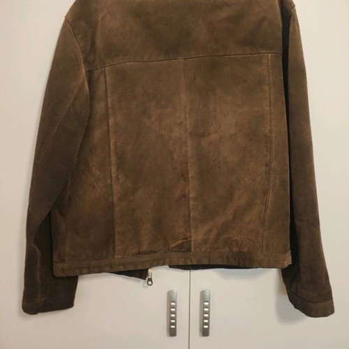 Leather jacket brown suede used, oversized, size L