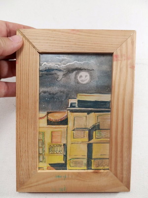 Watercolor Moon Over The City made to order, original signed