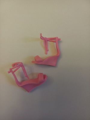 Barbie Fashion Fever Hilary Duff magenta pink ankle tie wedge shoes