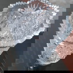  Κρυστάλλινο Βάζο Κορώνας Τεχνικής Κοπής - Bohemian Czech Cut Art Glass Crystal Vase
