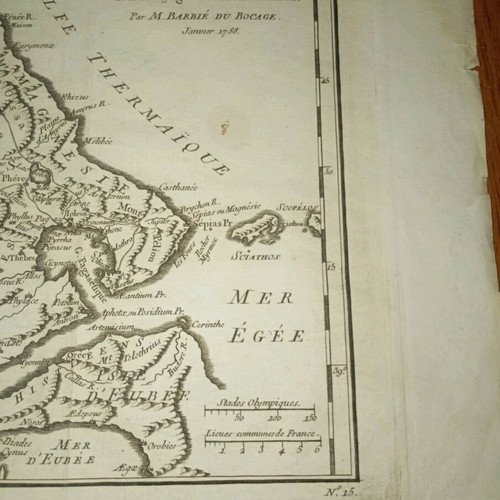 Thessaly map collectible 1788 used in excellent condition