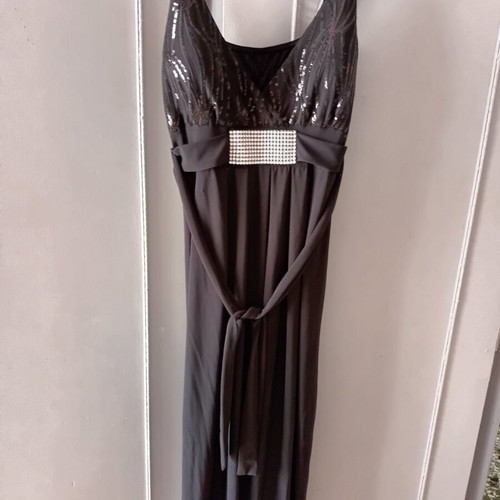 Grey dress with sequins like new, size M