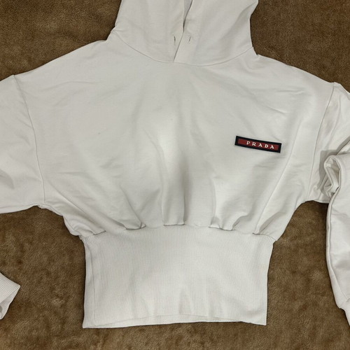 Crop hoodie used, white, sizes S and M
