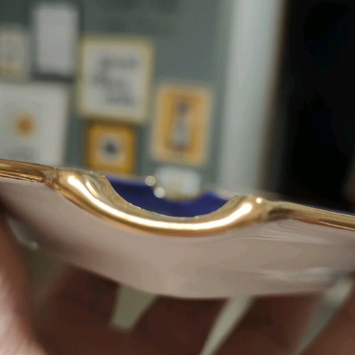 Royal Porzellan Bavaria KPM Vintage Ashtray like new with cobalt and gold