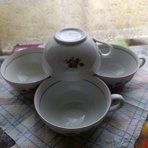 Porcelain tea cups Kahla used, set of 4, 180 ml