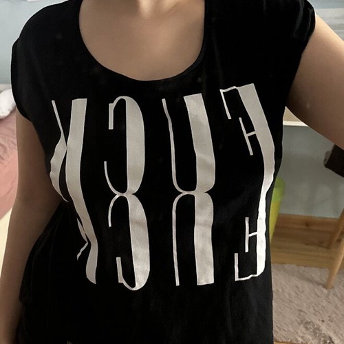 Black T-shirt A-Style new, elastic off shoulder
