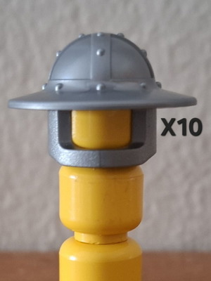 Lego Classic Castle minifigure helmet with chin guard, pack of 10