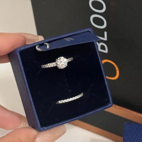 Swarovski ring set new, white crystals, size 16.5mm