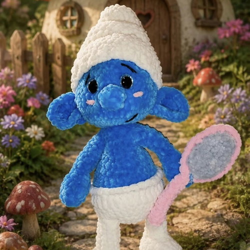 Smurfs handmade crocheted Melenios toy new