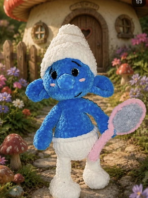 Smurfs handmade crocheted Melenios toy new