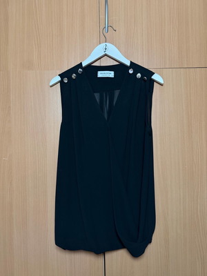 Bsb sleeveless semi-transparent top black like new, size M