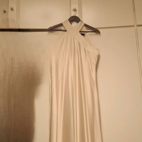 Ralph Lauren Summer Midi Dress New, Beige Satin