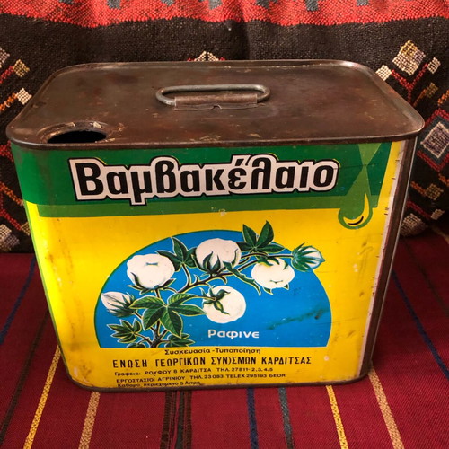 Cottonseed Oil Tin Used 5 Liters Vintage 1970s