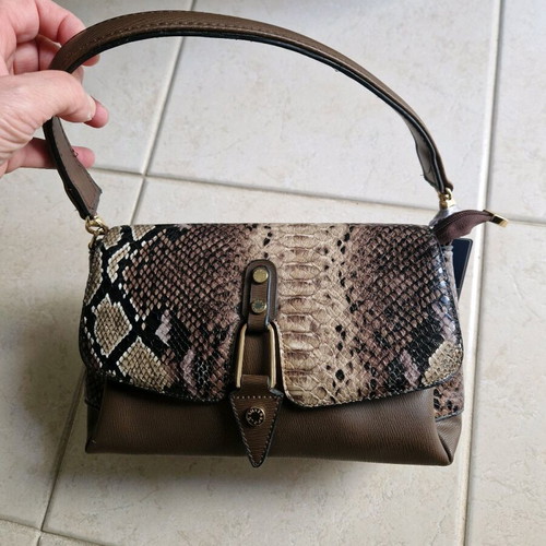 Silver & Polo brown hand bag new with snake pattern