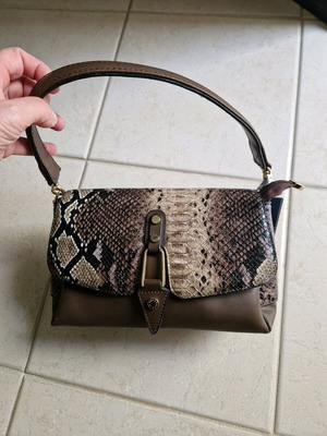 Silver & Polo brown hand bag new with snake pattern