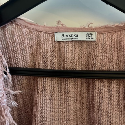 Bershka pink fluffy outerwear used, size M/L
