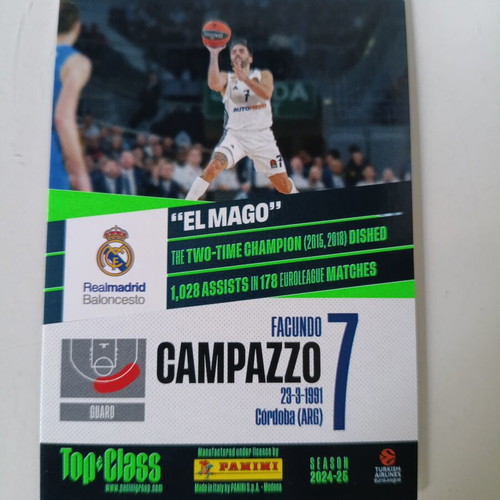 Panini TopClass Card Unbeatable Campazzo new