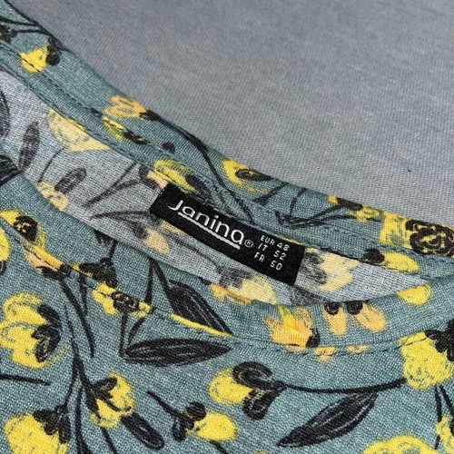 Khaki dress with yellow floral pattern like new