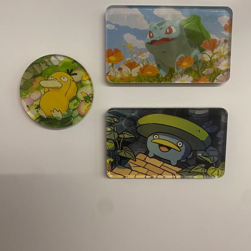 Handmade Pokemon fridge magnets from TCG cards