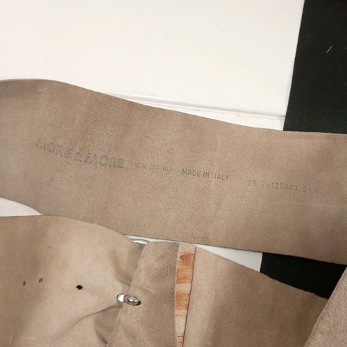 More leather belt 105 cm used, beige with imperfections