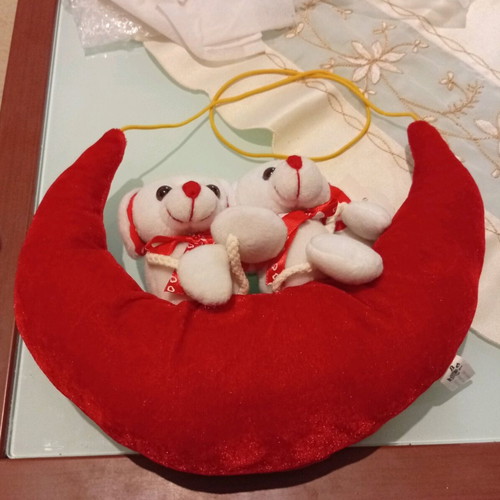 Velvet decorative bears like new