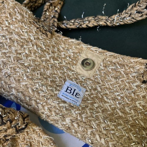 Ble Resort Collection Straw Jute Handbag like new, beige