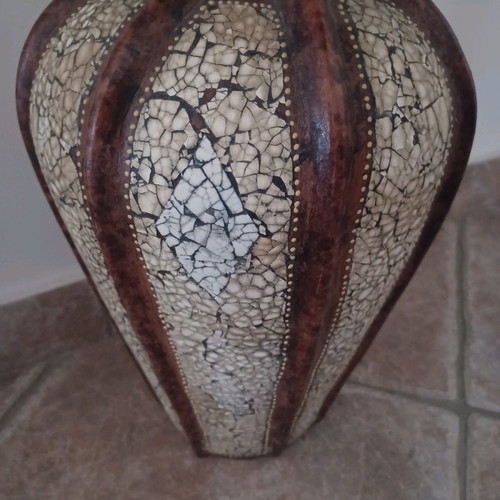Vintage porcelain mosaic floor vase used