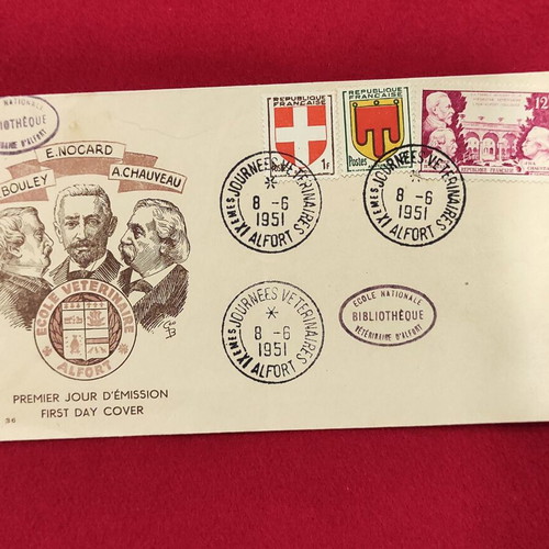 French commemorative philatelic first day cover 1951, like new