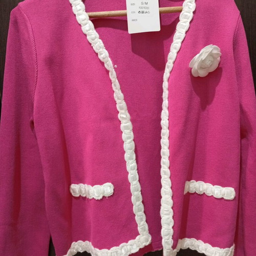 Spring jacket new pink with removable flower size M