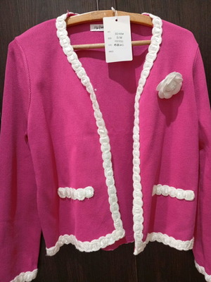 Spring jacket new pink with removable flower size M