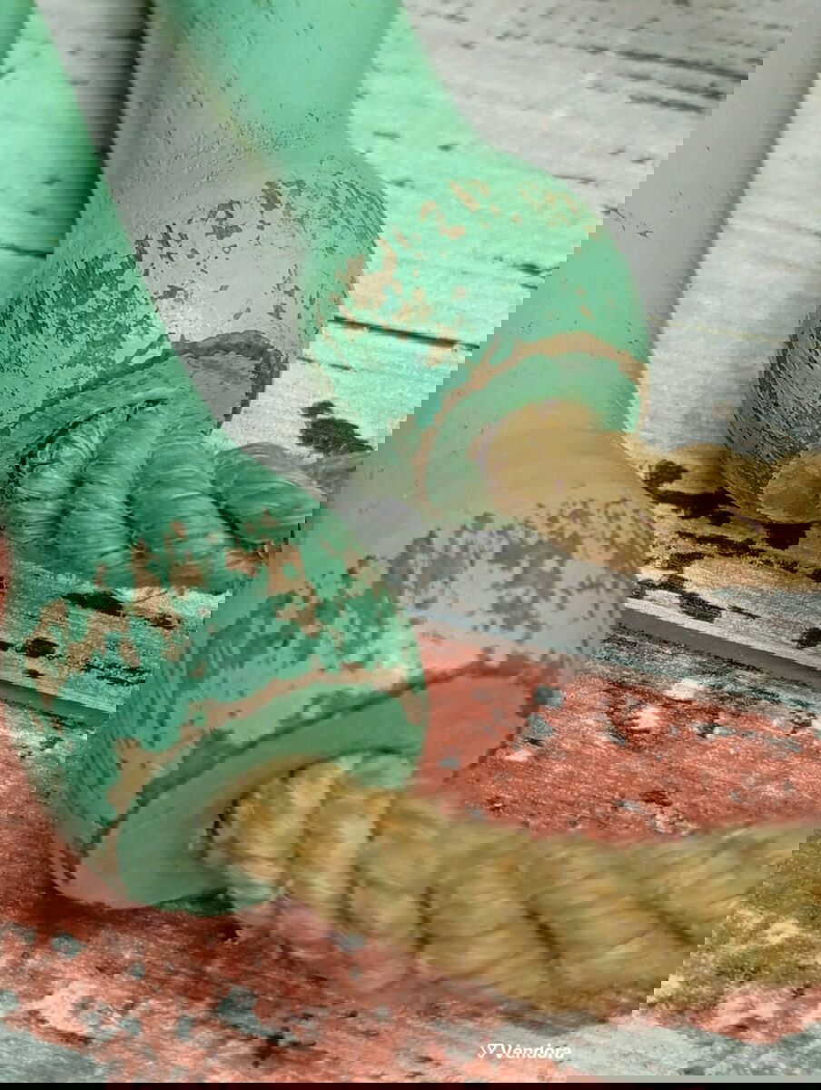 Vintage σχοινάκι μεταχειρισμένο με πράσινη ξύλινη λαβή