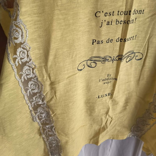 Shine 2gether women's blouse used, size M/L, white and yellow