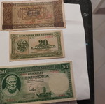 Drachma banknotes used, collectible Greek currency