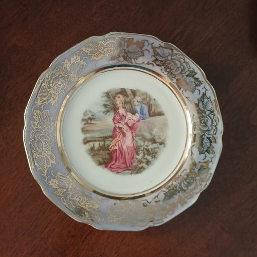 Porcelain plates set of 6 ARGO Japan vintage used, 1940-1950