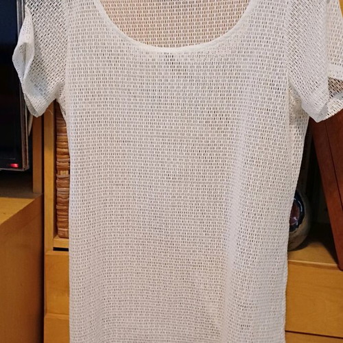 Mesh blouse like new, white, size M