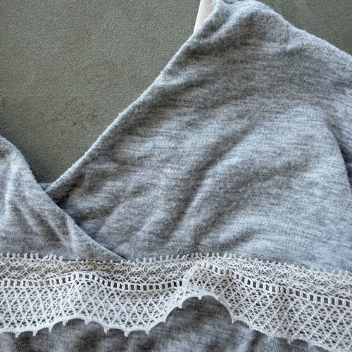 H&M Grey Jersey Bralette with Lace Trim like new