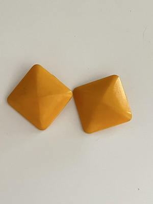 Vintage Atelier clip-on earrings, yellow mustard