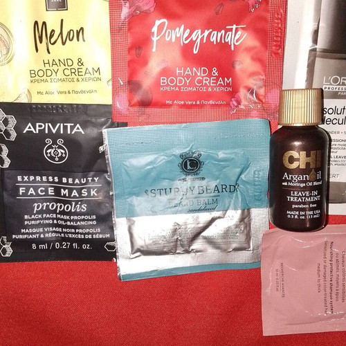 Cosmetic samples new, pack of 13 for face, body, hair