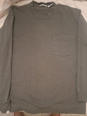 Zara long-sleeve blouse used, green-gray, size S-M-L