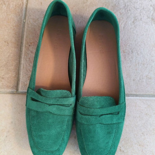 Bozikis women's suede green ballet shoes size 38 new