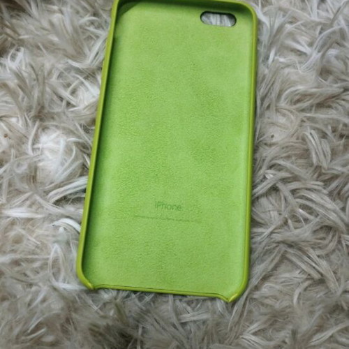 iPhone case used silicone pistachio with signs of wear