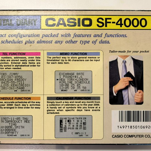 Casio SF-4000 Digital Diary vintage, complete in box, like new
