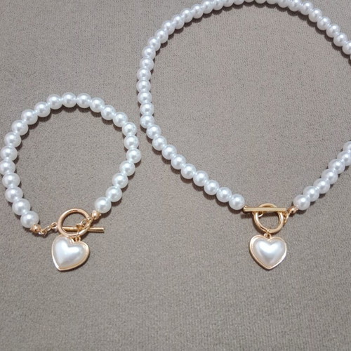 Fo heart jewelry set new, white