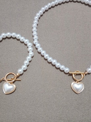 Fo heart jewelry set new, white