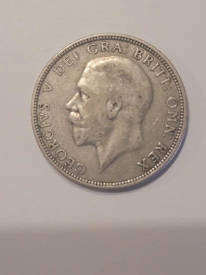 England florin 1928 used, silver