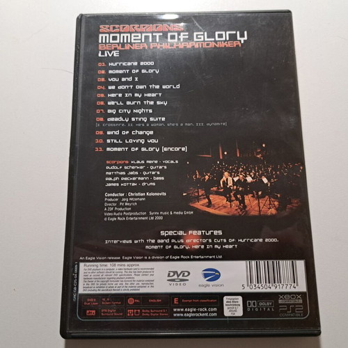 Scorpions Moment of Glory DVD used, live concert 2000