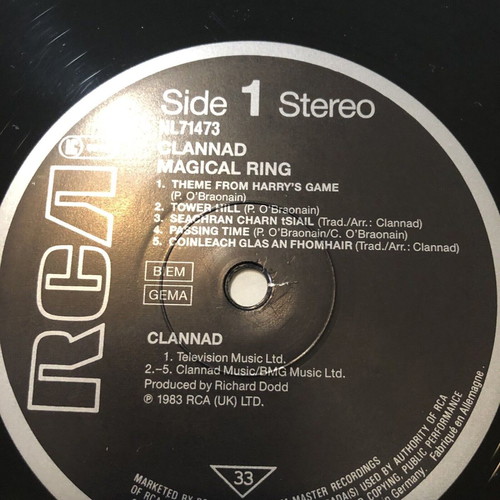 Clannad Magical Ring vinyl record used, Celtic, 1987 original