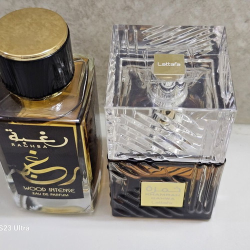 Lattafa Khamrah Qahwa & Raghba Wood Intense Eau de Parfum like new