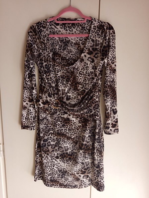 Roberto Cavalli midi dress, beige and brown